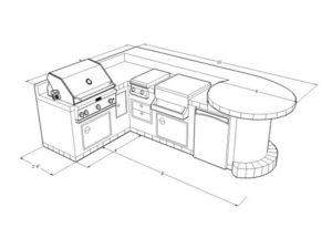 Outdoor kitchen sketch